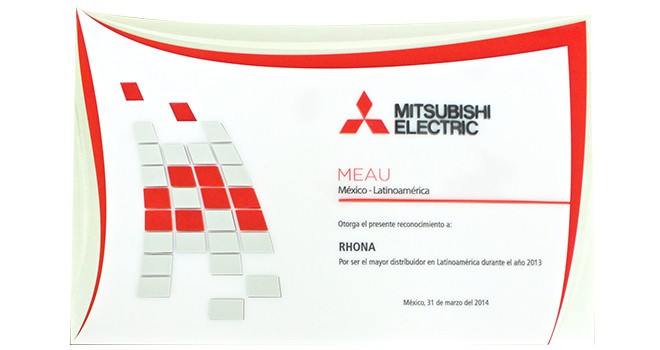 RHONA mayor distribuidor de MITSUBISHI ELECTRIC en Latinoamérica año 2013